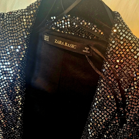Zara Holiday Sparkle Wrap Mini Dress (NWOT) - Picture 5 of 8